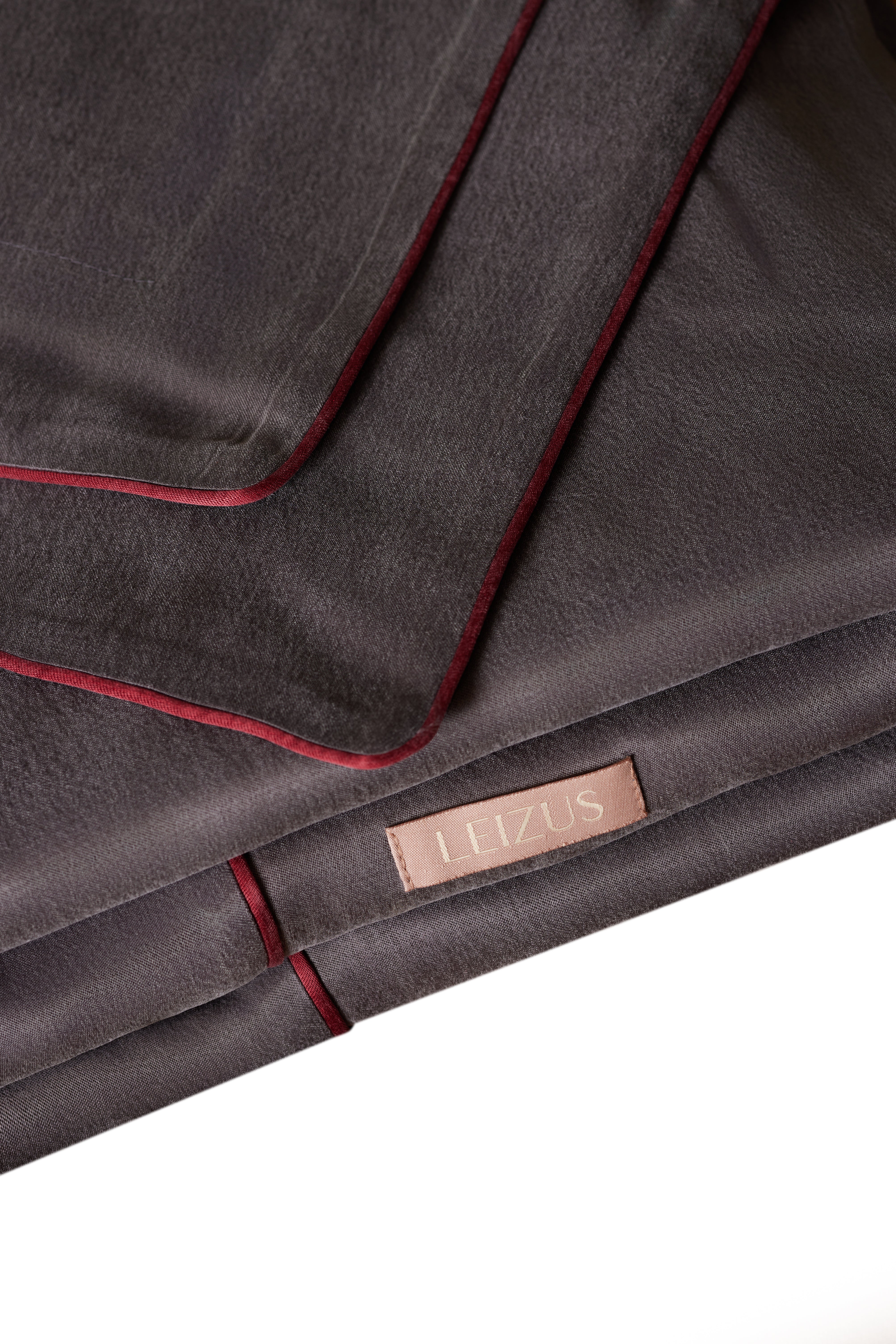 Luna Ecru Burgundy Bedding Set